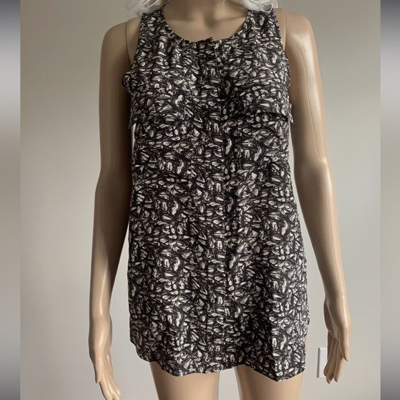 Theory Women’s Silk Abstract Semine Shirt Button Down Black Gray Small - Picture 11 of 13